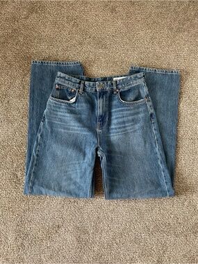 Zara Blue Baggy Straight Leg Jeans